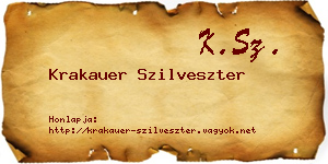 Krakauer Szilveszter névjegykártya